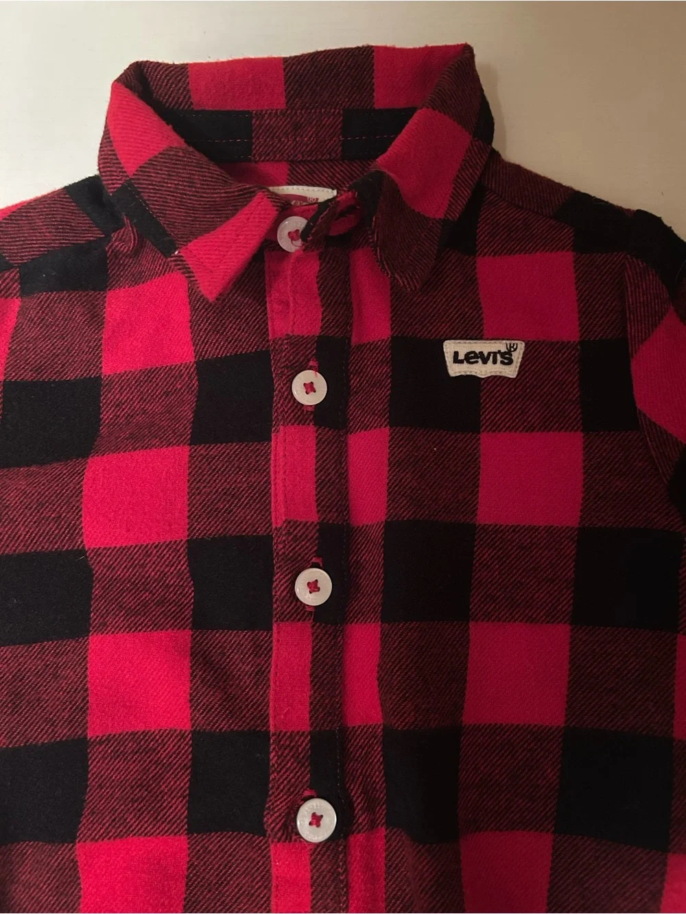 Levi's Red and Black Buffalo Plaid Baby Button-Up